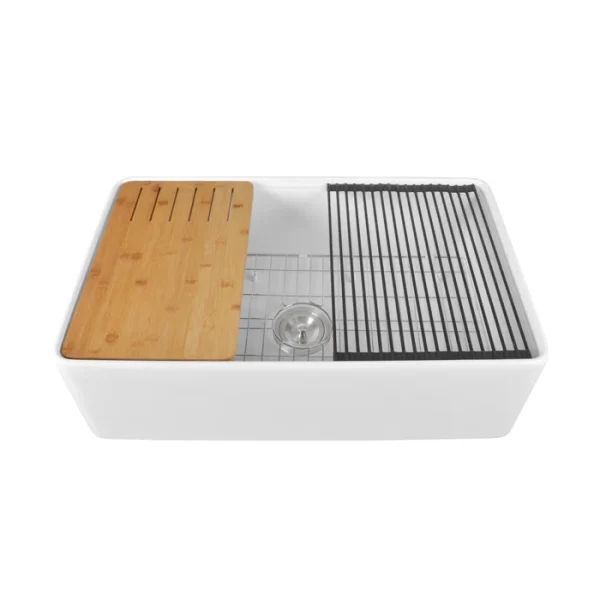 DV-1K0067 DeerValley 33" L X 20" W Single Basin Workstation Farmhouse Kitchen Sink - Image 3