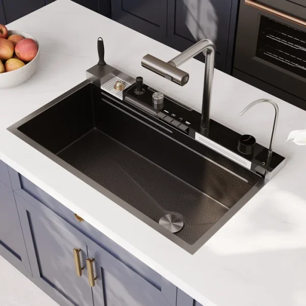 DV-1K0349 Deervalley 31.5" X 18" Smart Waterfall Kitchen Sink, - Image 2